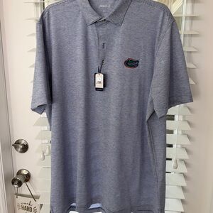 johnnie-O Striped Blue Polo Shirt